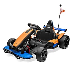 Kidzone Electric Ride On Toy 24V Licensed McLaren MCL35 (F1) Battery Powered Race Pedal Go Kart with 2 Speeds, Sound…
