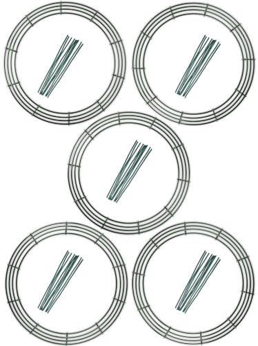 Upstout 5-Pack 20 Inch Wire Wreath Frame – Round Metal Wreath Form