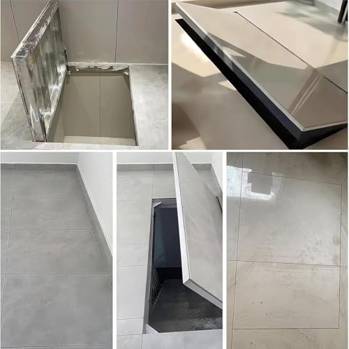 Heavy-Duty Steel C Floor Access Door Hatch - Invisible Basement & Cellar Entry Cover, Hidden Storage Room Door (50x24 in), Durable & Secure Access Solution for Home or Commercial Use