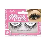 Amorus 3D Hand made Faux Mink Black Lashes #45 Nature fluffy light Reusable (12 PACK)