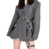 Damen Kettengürtel, WUHEECOME Leder Kettengürtel PU Leder Taillengürtel Deko Punk Taillenkette Gürtel Schwarz Verschleißfest Kettengürtel Punk Taillengürtel für Damen Cosplay Party Halloween Kostüm