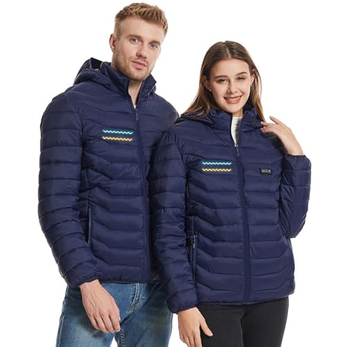 Chaqueta calefactable USB con capucha y 21 zonas de calor térmico ajustable 2