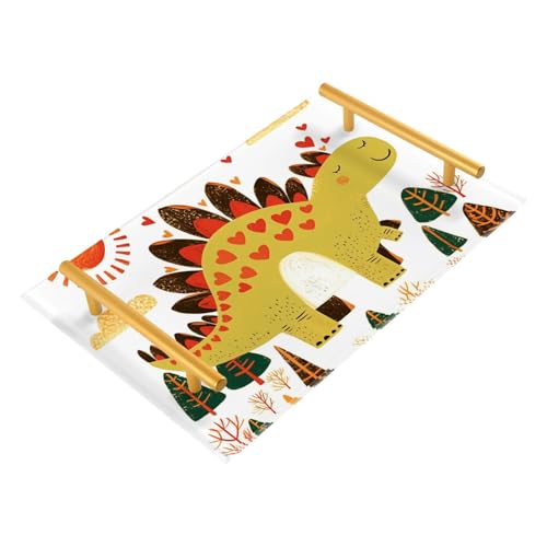 Plateau acrylique dinosaure transparent avec poignées robustes - 2