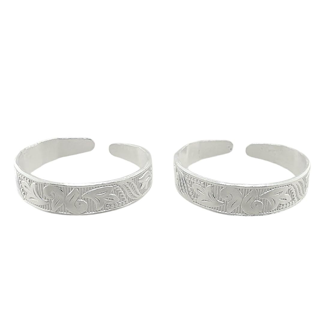 Bvm Gems 925 Sterling Silver Designer Pattern Leg Thumb Toe Ring Bichhiya for Women, Pack of 2, 6.650 Grams-image-8