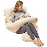 ✅ ERGONOMISCH GEFORMT – U-förmiges Ganzkörperkissen | Die Ideale Unterstützung während und nach der Schwangerschaft | Durch die geschwungene Innenform wird eine ideale Haltung für Mutter und Kind gewährleistet, da der Bauch seitlich gestützt wird