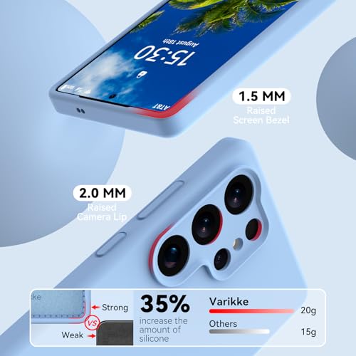 Varikke for Samsung Galaxy S25 Ultra Case Liquid Silicone Thin, Light Blue by Varikke - Used condition - Image 6