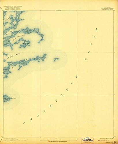 YellowMaps Chandeleur LA topo map, 1:62500 Scale, 15 X 15 Minute, Historical, 1893, Updated 1921, 19.9 x 16.3 in - Polypropylene