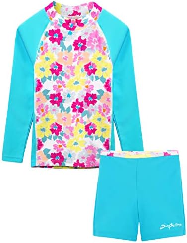 SunBusters Girls Fitted Swim Set 12 mos-12 yrs, UPF 50+ Sun Protection