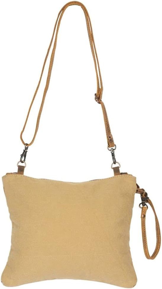 Myra Bag Over Shoulder Purse - Canvas Crossbody Bag with Genuine Leather Detailing, Fabric Satchel for Everyday Use, Travel - Image 5