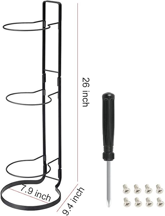 3-Tier Sports Ball Storage Rack Freestanding Wall Mount Ball Organizer