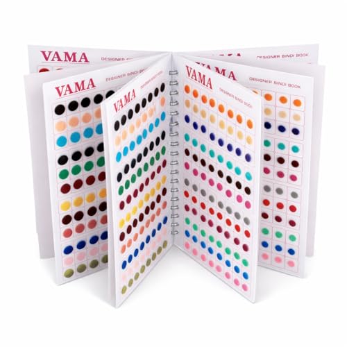 VAMA Fashions Plain Round Red Maroon Kumkum Bindis Sticker Bindiya Spiral Bride Groom Dulhan Bindi Book for Women Medium Multicolour