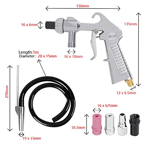 Tpaitlss Sand Blaster Gun Kit Air Siphon Feed Blast Gun With 4Pcs Ceramic Nozzle Tips For Sandblast Cabinets #TOP1