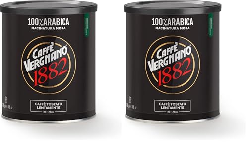 Caffè Vergnano 1882 Lattina Caffè 100% Arabica Macinato Moka, Confezione da 500 gr