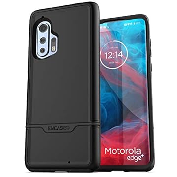 ENCASED Capa resistente para Motorola Edge Plus (apenas 2020) Capa robusta de grau militar para Moto Edge+ (preto)