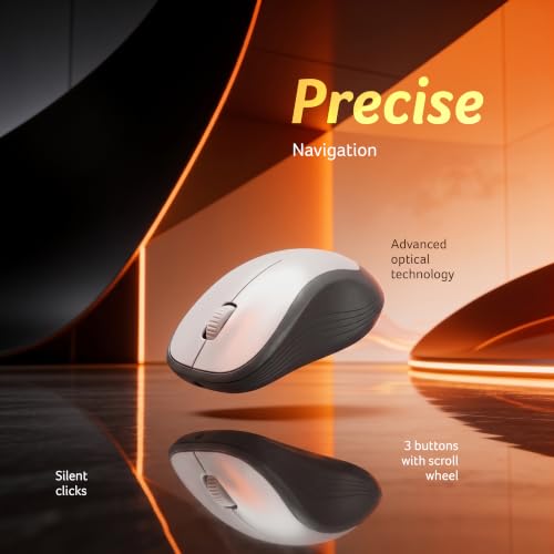 Image of Acer OfficeLite KM300 Wireless Keyboard & Mouse Combo | 2.4GHz USB Nano Receiver | 104-Key Full-Size Keyboard with Multimedia Keys | Silent Optical Mouse | Plug & Play | Windows, macOS & Linux - White