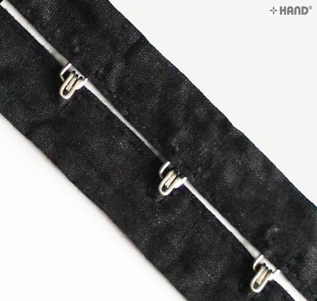 Hand® HE10 Dekorative Haken & Ösen – 4 Motive Auf Schwarzem Band, 2 M Für DIY & Kostüme