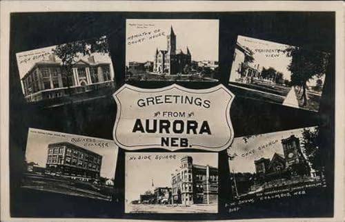 Greetings from Aurora Multi View Nebraska Original Real Photo Postcard (RPPC)