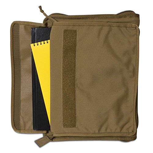 Tactical Admin Notebook Cover System, With Zippered Map Case, Fits Notebooks With Us Standard Size Paper (8.5 X 11”) And A4 Notebooks (In Coyote Brown) #TOP5