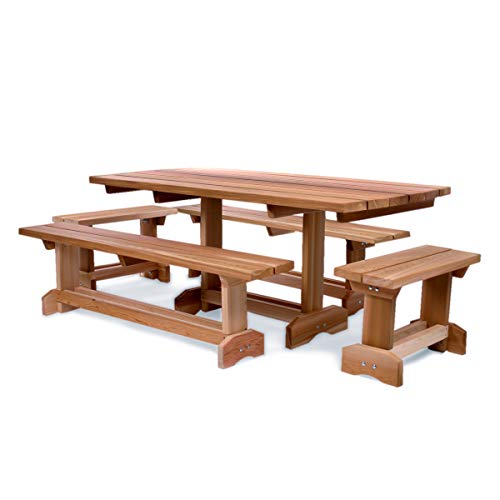All Things Cedar Mt70-5 10-Person Cedar Patio Picnic Table Patio Set #TOP26