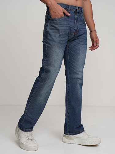Image of Highlander Men's Straight Fit Jeans | Mid Rise | Stretchable Fabric | Designed for Comfort & Ease of Movement| Jeans for Man Pants
