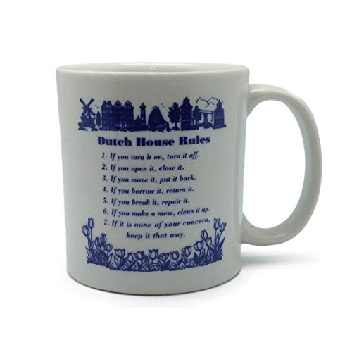 Essence of Europe Gifts E.H.G Dutch House Rules Ceramic Gift Idea Coffee Mug by E.H.G | 10 oz