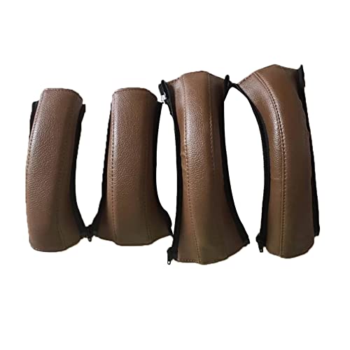 Baby Stroller Armrest Handle Cover, Leather Baby Pushchair Handle Covers, 4PCS/ Set Baby Stroller Handle Protector Covers With Zip, Universal Waterproof Anti-Breakage Stroller Armrest Cover（brown）