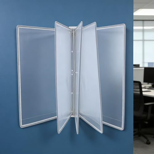 Portadocumentos para colgar pared A4 con 5 páginas abatibles gris de plástico resistente 6