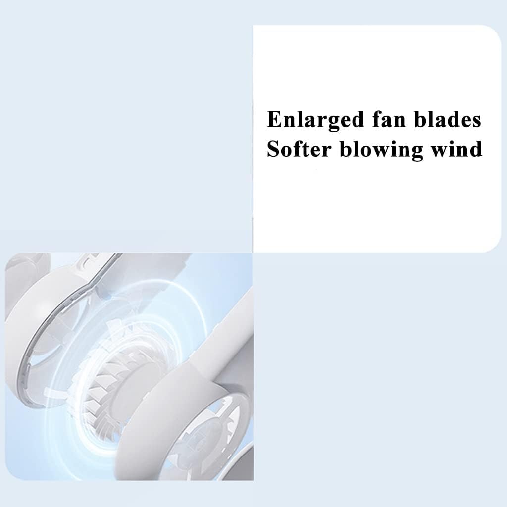 Draagbare bladloze hangende ventilator, 2000-4000 mAh Ingebouwde nekventilator met batterijcapaciteit, bladloze koelventilator met 3 windsnelheden, Wiatrak Elektryczny