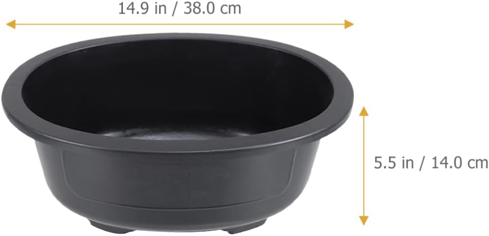 ERINGOGO 2 PCS Bonsai Training Pots, 15'' Bonsai Plants Growing Pot Plastic Oval Planter with Drainage Hole, Large Deep Flower for Nursery, Garden, Balcony