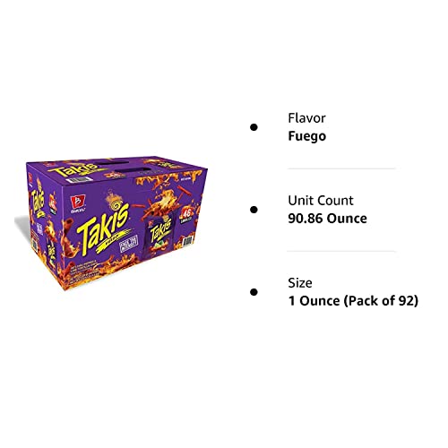 Barcel Qcfueflt Takis Fuego Box Of 46 Bags, 2 Pack (1 Oz. Each) #TOP6