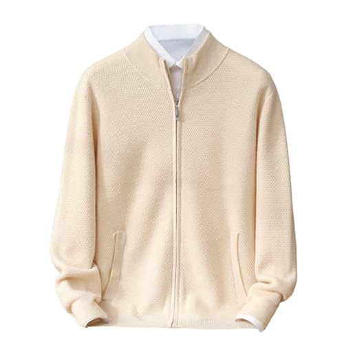 Cardigan cachemire homme zippé col montant de luxe hiver
