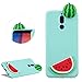 Produktbild DasKAn Karikatur 3D Wassermelone Silikon Hülle für Huawei Mate 10 Lite, Niedlich Früchte Muster Ultra Dünn Schlank Matt Weich Gummi Rückseite Handyhülle Stoßfest Kratzfest Flexibel Schutzhülle,Grün