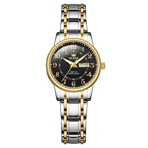 OLEVS ���f�B�[�X�r���v �V���o�[�h���X �h�� �c�[�g�[�� �A�i���O �X�e�����X�X�`�[�� ���O�W���A���[ �t�@�b�V���� �A���r�A���� ��i�Șr���v ���f�B�[�X�r���v �����Ȏ��p ���t �S�[���h �u���b�N �����̕�����, L2891-G-�u���b�N�B, 