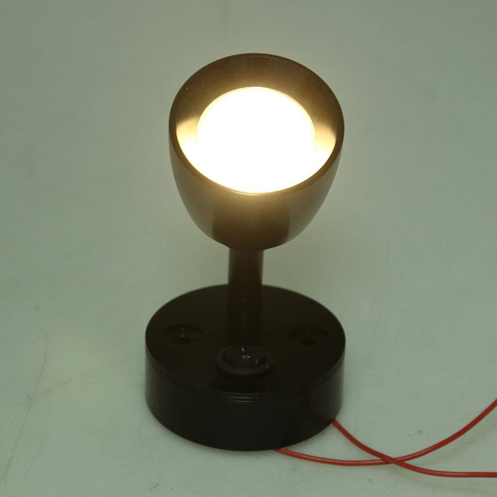 Milageto 2 Lámparas LED de Lectura para Interiores de Barcos de 12, Color Negro.