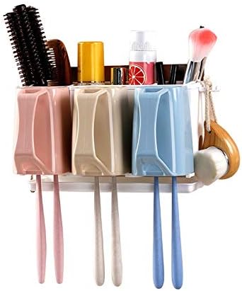 Wall Hanger Creative Toothbrush Holder with Cup Automatic Dispenser Storage Toothpaste Racket Squeezer Bathroom Accessories Set