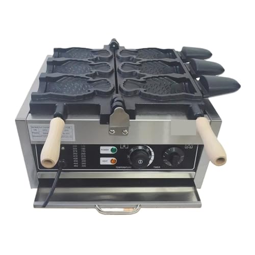 Maszyna Do Lodów Taiyaki Elektryczna Gofrownica Otwarte Usta Urządzenie Wypieku Ciast W Kształcie Ryby 3 Szt. Patelnia Z Powłoką Zapobiegającą Przywieraniu Sprzęt Przekąsek Łatwe Płynne Gotowanie
