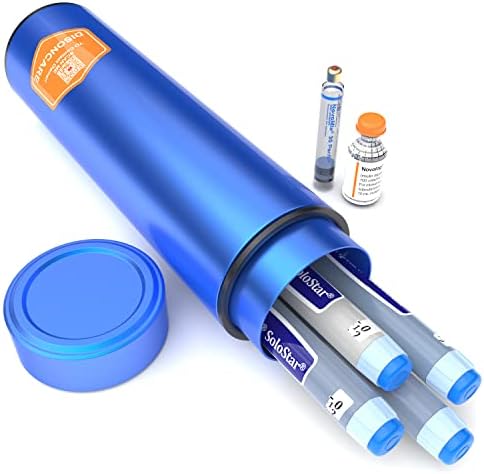 DISONCARE 60H 4 Insulin Pens Cooler Travel Case Medicine Cooler for Travel TSA Approved Diabetic Insulina Cooler EpiPen Carry Case Medical Travel Cooler Bag Ice Pack with Medical Alert Tag