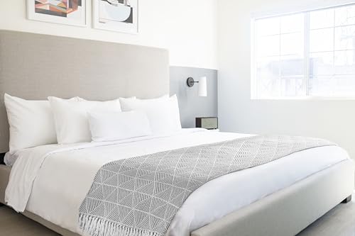 Emma Barclay Throw Blanket For Sofas Bed Extra Large Recycled Cotton Throws For Settees In Grey Throw Scandi Woven Blankets - Zahra Collection 50" X 60" (127Cm X 152Cm) Grey - 3