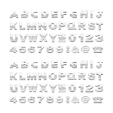 BESULEN 80PCS Car Emblem Letters Stickers, 3D Number & Symbol Waterproof Self-Adhesive Vehicle Tailgate Badge Decals, Auto Exterior Side Rear Trunk Decor, Universal for Truck Sedan SUV
