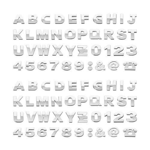 Rear Gate Inset Lettering - 2025 Subaru Forester 4 BESULEN 80PCS Car Emblem Letters Stickers, 3D Number & Symbol Waterproof Self-Adhesive Vehicle Tailgate Badge Decals, Auto Exterior Side Rear Trunk Decor, Universal for Truck Sedan SUV