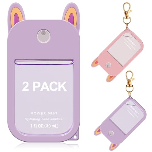 Cute Hand Sanitizer Holder Keychain 2-Pack