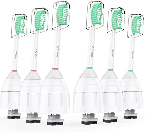 Replacement Heads for Philips Sonicare E-Series - Ofashu Brush Head Compatible with Essence Xtreme Elite Advance HX7022 HX5610 White, 6 Packs Screw-on Electric Toothbrush