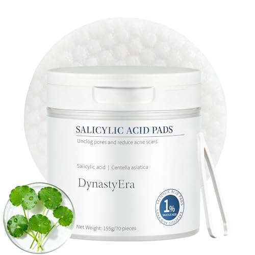 Exfoliating Toner Pads for Face & Body, Gentle for Sensitive Skin, 1% Salicylic Acid, Pore Cleansing & Smoothing, with Cica & Hyaluronic Acid, 70 Count