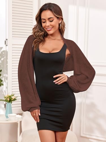 Image of ZAFUL Women's Sheer Shrug Y2K Long Sleeve Cardigans 2026 Irregular Tie Front Bolera