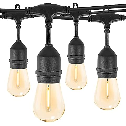 ZOTOYI S14 Outdoor String Lights Mains Powered 100FT, Garden String Lights with 30+2 Plastic LED Bulbs, Waterproof IP65 Heavy Duty Festoon Lights for Backyard Patio Cafe Balcony Party Wedding Cover
