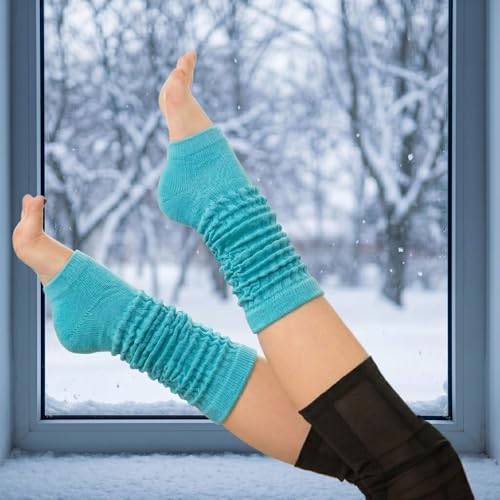 Image of COUVER Womens Scrunched Slouch Socks Soft Cotton Breathable Retro Crew or Knee High, Multiple Colors