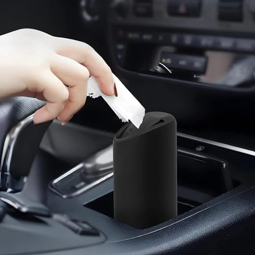 Image of SARTE Car Mini Dustbin With Lid Silicon Material Perfect For Car Trash Bin And Dustbin Holder For Car for (Pack of 1) Black Color
