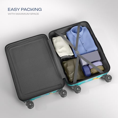 Image of Safari Luma Neo 8 Wheels Set of 2 (Cabin + Medium) Trolley Bags, Hard Case Printed Polycarbonate, 360 Degree Wheeling Carry-on & Check-in Luggage, Suitcase for Travel, Trolley Bags for Travel, Multi