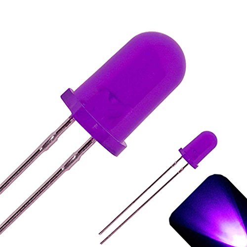 5mm round top diffused uvpurple led - ultra bright pack of 20