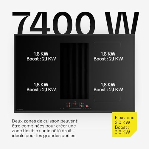 Klarstein Velaire Plaque Induction Avec Hotte aspirante Intégrée 4 Zones Boost Tactile Minuterie 80cm Plaque Cuisson - vue 5